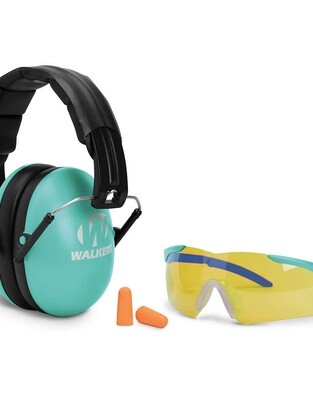 Walker's Youth & Women's Combo Kit Low Profile Folding Muffs/Glasses/Ear Plugs