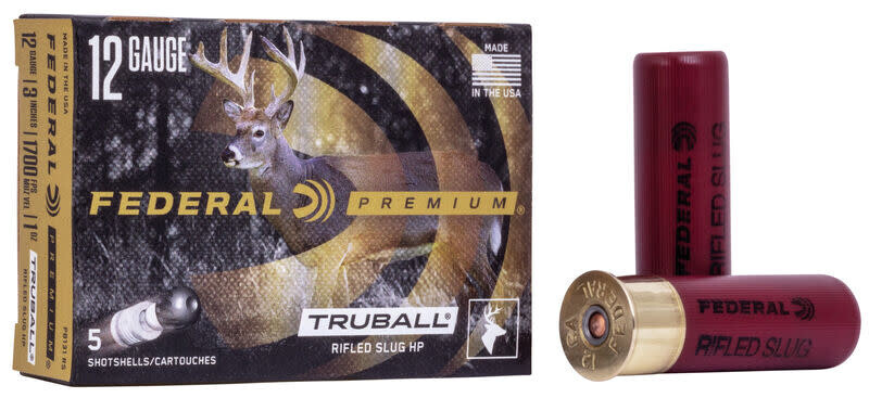 Federal Premium 12 Gauge 3&quot; 1 oz Truball Rifled Slug HP (5 Rounds)