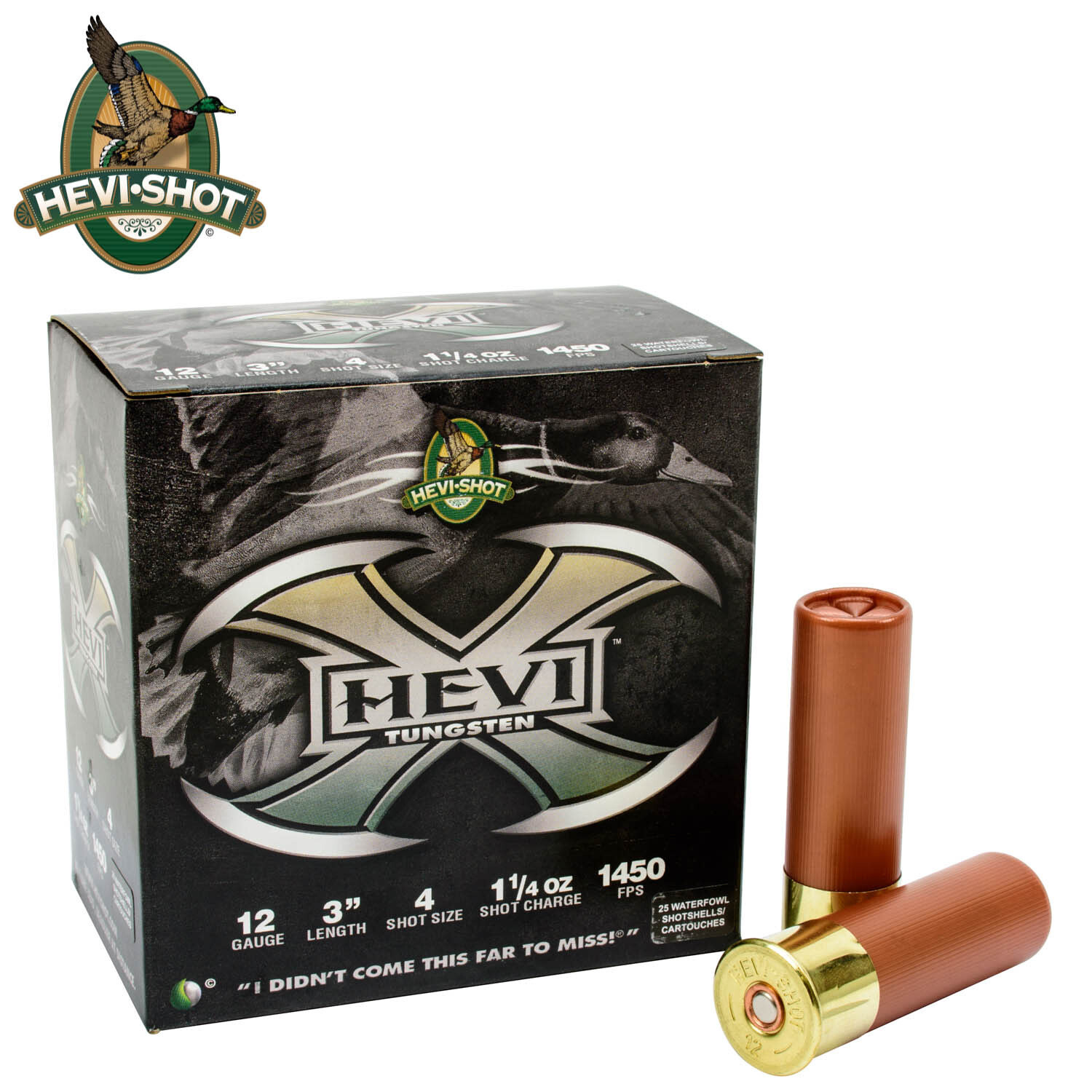 Hevi-Shot HEVI-X Tungsten 12 Gauge 3&quot; #4 1 1/4oz 1450 FPS (25 Rounds)