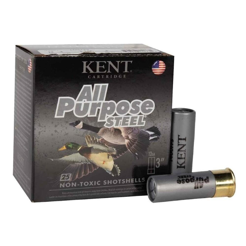 Kent All Purpose Steel Waterfowl 12 Gauge 1 1/4 oz 3&quot; #4  (25 Rounds)