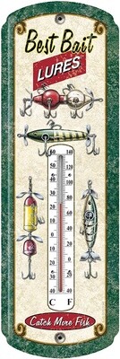 Rivers Edge Fishing Lures Nostalgic Tin Thermometer