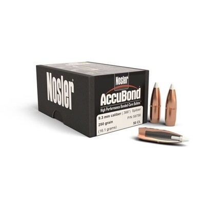 Nosler Accubond 9.3mm Spitzer 250 Grain (50 Count)