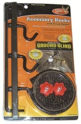 HME Ground Blind Accessory Hooks w/ Drink Holder