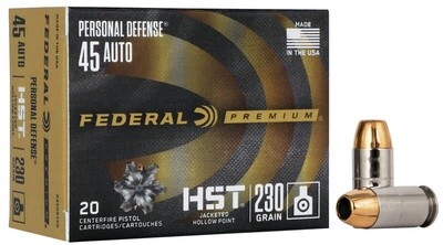 Federal Premium Personal Defense 45 Auto 230 Grain HST JHP (20 Rounds)