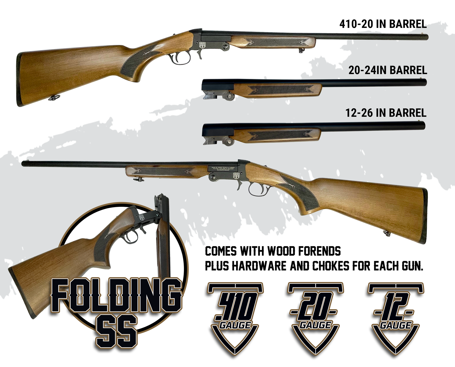 Revolution Armory Tri-SS 3 Barrel Combo Wood w/ Case & Choke Tubes Single Shot Shotgun