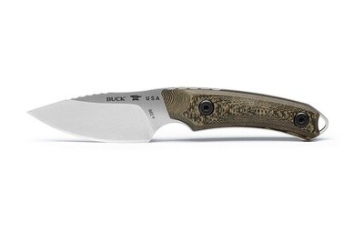 Buck Knives Alpha Scout Pro Richlite Brown/Cream Handle Fixed Blade w/Brown Leather Sheath