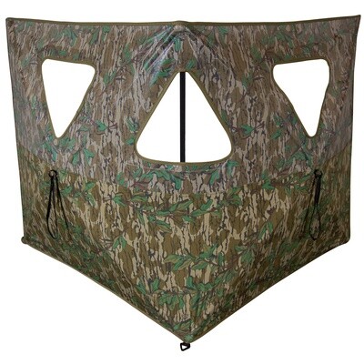 Primos Double Bull Stakeout Ground Blind w/ Surround View Mossy Oak Greenleaf Camo