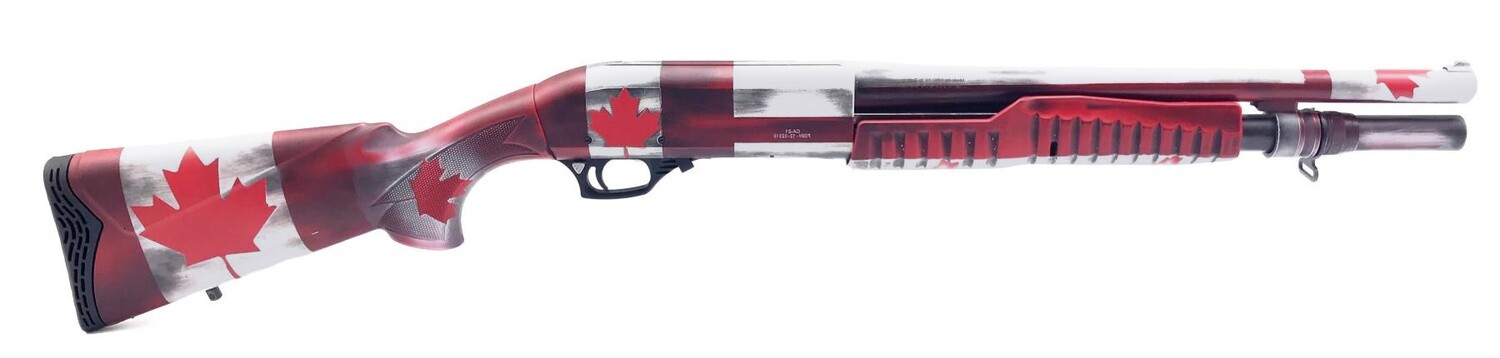 Revolution Armory Mauler 12 Gauge Canadian Flag Red Pump-Action Shotgun