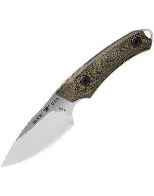 Buck Knives Alpha Hunter Pro Richlite Brown/Cream Layered Handle Fixed Blade w/ Sheath