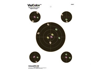Champion VisiColor 100 Yard Color Coded Sight-In Target (10-Pack)