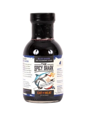 The Spicy Shark Hot Syrup 8 Fl Oz Hot Blueberry Syrup