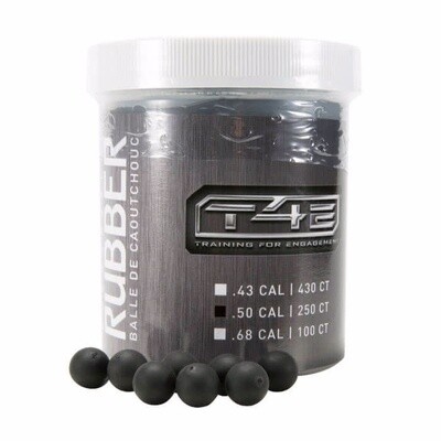 Umarex T4E Rubber Balls .50 Cal Black (250 Count)