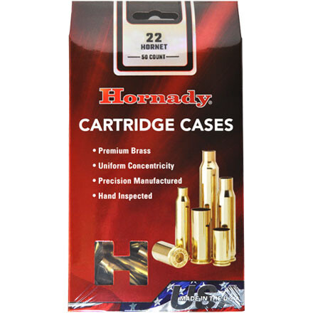 Hornady Cartridge 22 Hornet Unprimed Brass (50 Count)