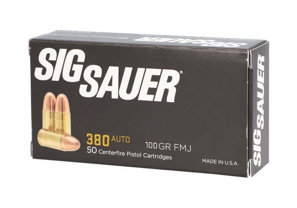 Sig Sauer 380 Auto 100 Grain FMJ (50 Cartridges)