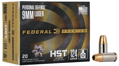 Federal Premium 9mm Personal Defense 124 Grain HST (20 Rounds)