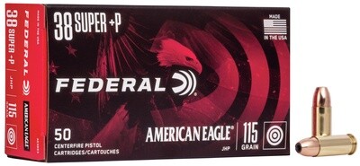 Federal American Eagle 38 Super +P 115 Grain (50 Rounds)