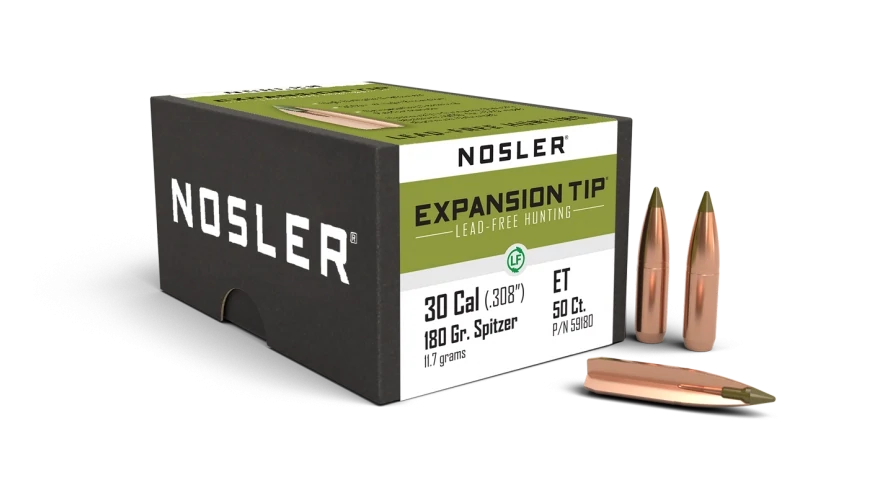 Nosler Expansion Tip 30 Cal. 180 Grain .308" Spitzer (50 Count)