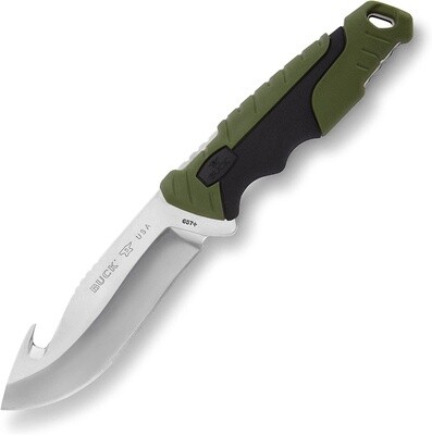 Buck Knives Pursuit Large Fixed Blade Guthook Green /Black Molded Handle w/Sheath