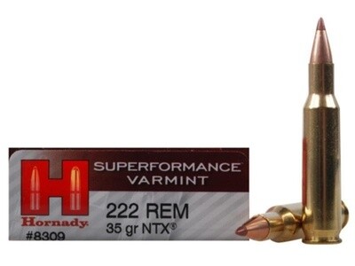 Hornady Superformance Varmint 222 Rem 35 Grain NTX (20 Rounds)