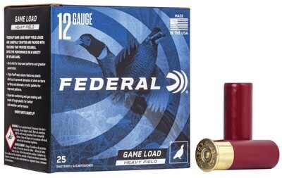 Federal 12 Gauge 2 3/4" 1 1/4 oz #4 Game Load Heavy Field (25 Round)