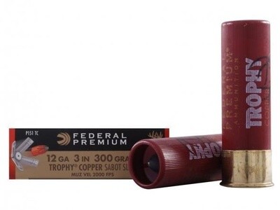 Federal Premium Vital-Shok 12 Gauge 3" Trophy Copper Sabot Slugs 300 Grain (5 Rounds)