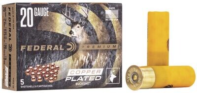 Federal Premium 20 Gauge 2 3/4" 20 Pellet #3 Buck Copper Plated Buckshot (5 Rounds)