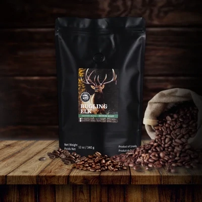 Ole Smokes Coffee Hunters Blend Bugling Elk Medium Roast 12 oz Whole Bean