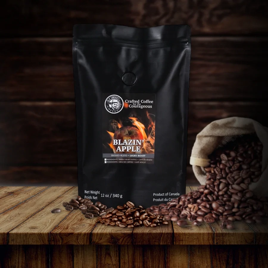Ole Smokes Coffee Smoked Blend Blazin&#39; Apple Light Roast 12 oz Whole Bean