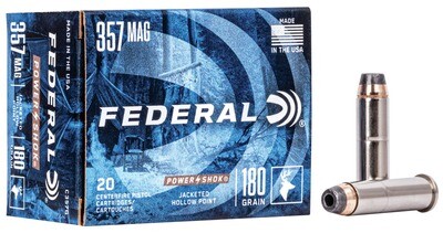 Federal Power Shok 357 Mag 180 Grain Jacketed Hollow Point (20 Rounds)