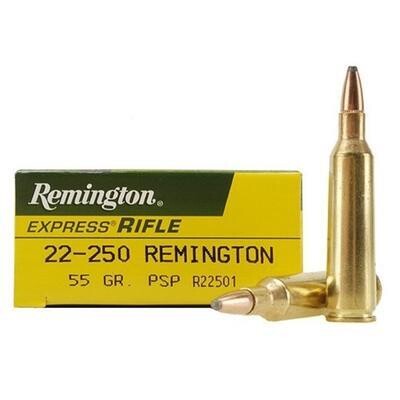 Remington 22-250 Rem 55 Grain PSP (20 Rounds)