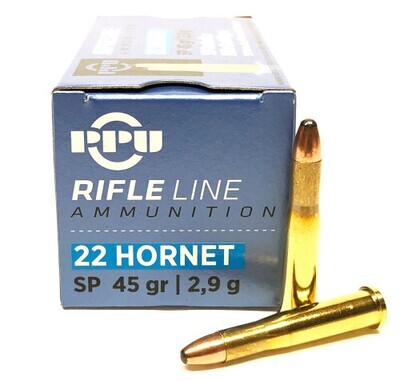 PPU Rifle Line 22 Hornet SP 45 Grain (50 Rounds)