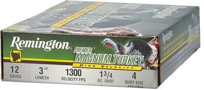 Remington Premier Magnum Turkey 12 Gauge 3" 1 3/4 oz #4 High Velocity (5 Rounds)