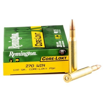 Remington Core-Lokt 270 Win. 100 Grain PSP (20 Rounds)