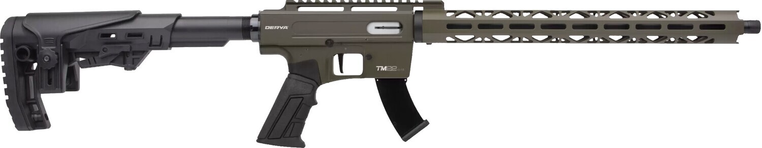 Derya TM22 22LR 18" Barrel OD Green Adjustable Stock 2 10-Round Magazines Semi-Auto Rifle