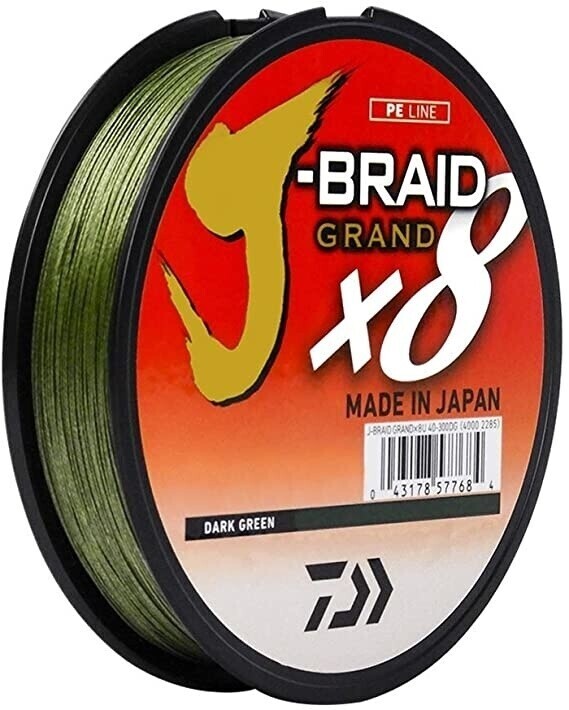 Daiwa J-Braid Grand X 8 6 lb Dark Green 150 Yard