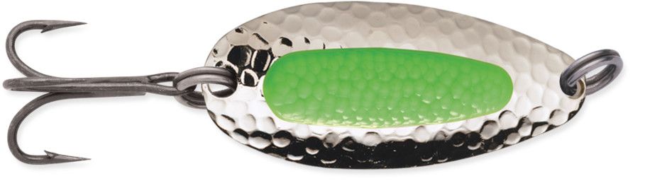Blue Fox Pixee Spoon, Egg Sac Insert, Color: Nickel Plated/Green Insert