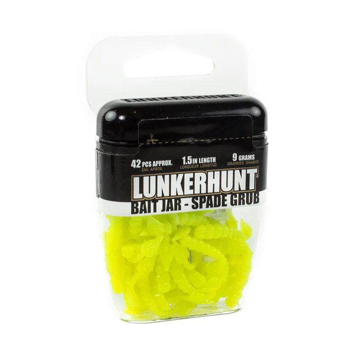 Lunkerhunt Spade Grub, Color: Chartreuse, Size: 1.5&quot;