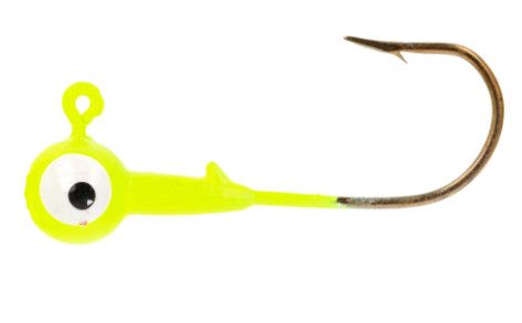 Eagle Claw Ball Head Jigs, Color: Chartreuse, Size: 1/4oz (10 Pack)