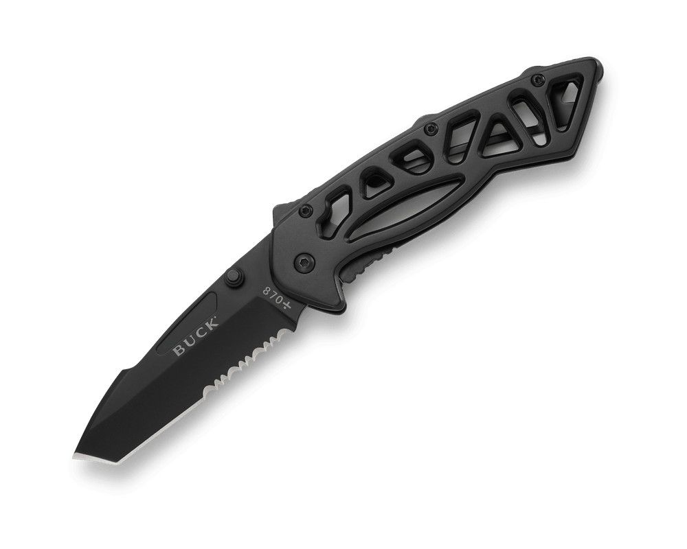 Buck Knives Bones Skeletonized Handle Folding Knife, Color: Black