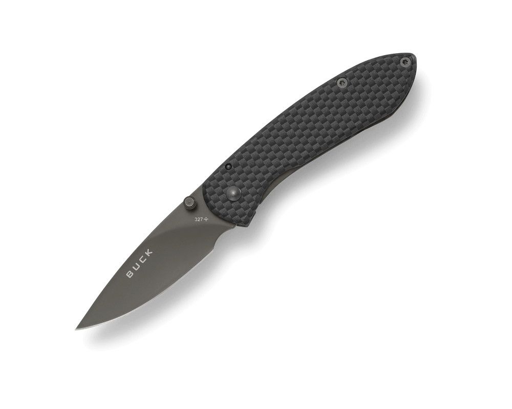Buck Knives 327 Nobleman Folding Knife, Color: Carbon Fibre