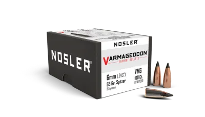 Nosler Varmageddon 6mm (.243") 55 Grain Polymer Tip Flat Base (100 Count)