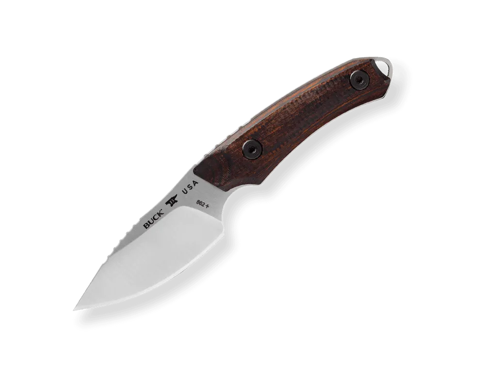 Buck Knives 662 Alpha Scout Pro Walnut Dymalux Handle Fixed Blade w/ Brown Leather Sheath