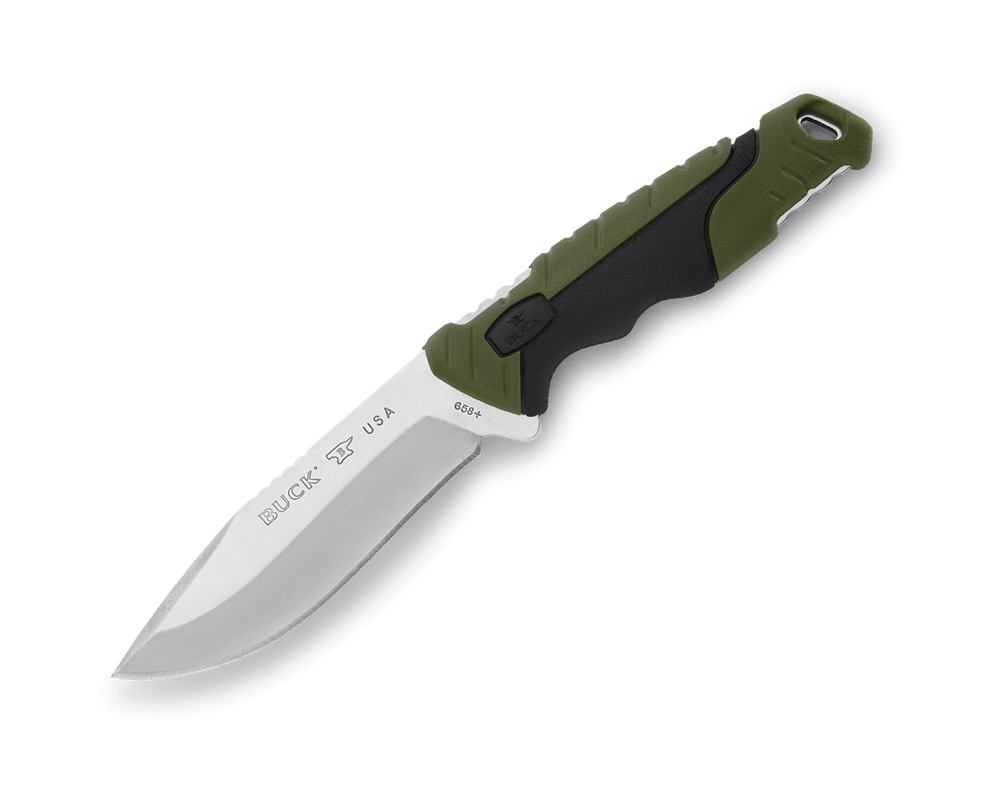 Buck Knives 658 Pursuit Small Green Versaflex Handle w/ Sheath