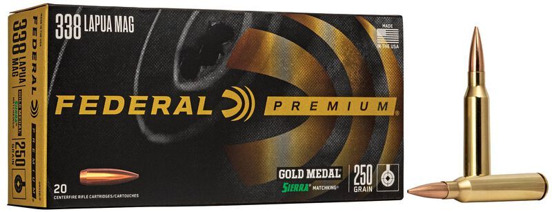 Federal Premium 338 Lapua Mag Gold Medal Sierra 250 Grain (20 Rounds)