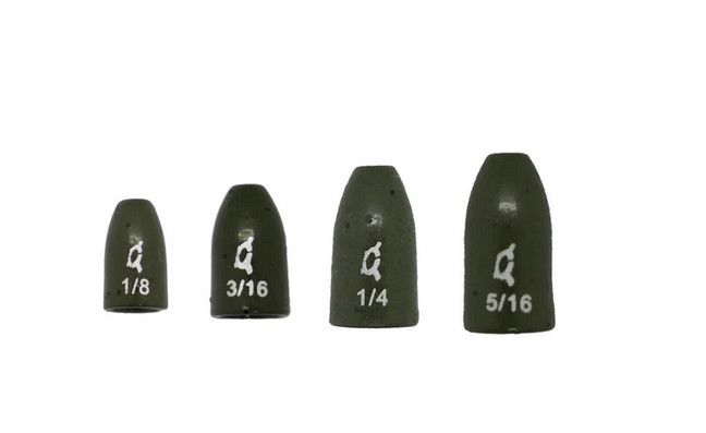 X ZoneTungsten Worm Weight, Colour: Green Pumpkin, Size: 3/16 oz, Count: (4-Pack)