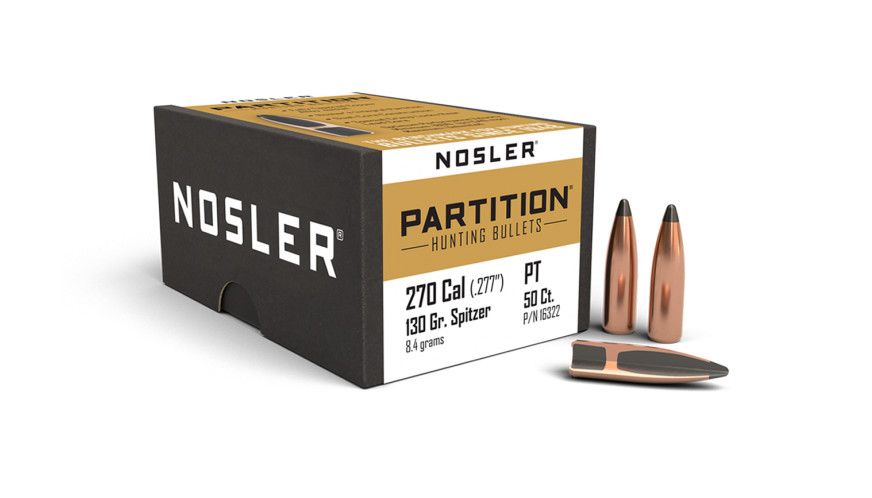 Nosler Partition 270 Cal. (.277&quot;) 130 Grain (50 Count)