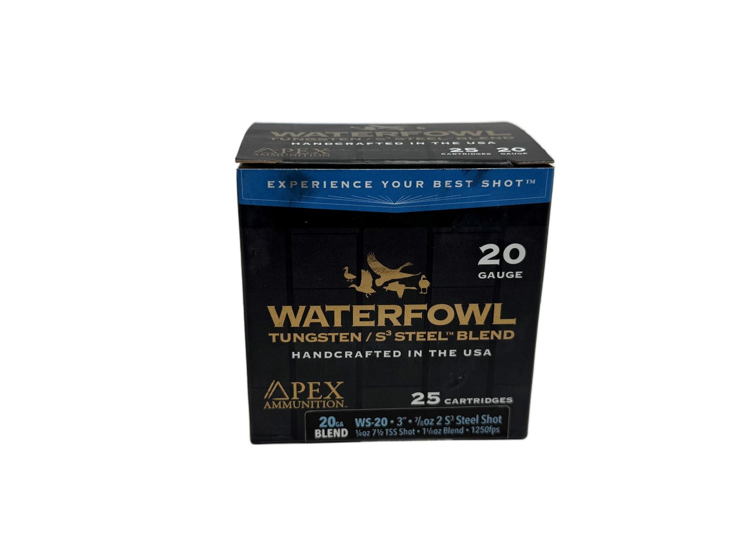 Apex Ammunition Waterfowl Tungsten/Steel Blend 20 Gauge 3" 7/8oz #2 Steel w/ 1/4oz #7.5 (25 Rounds)