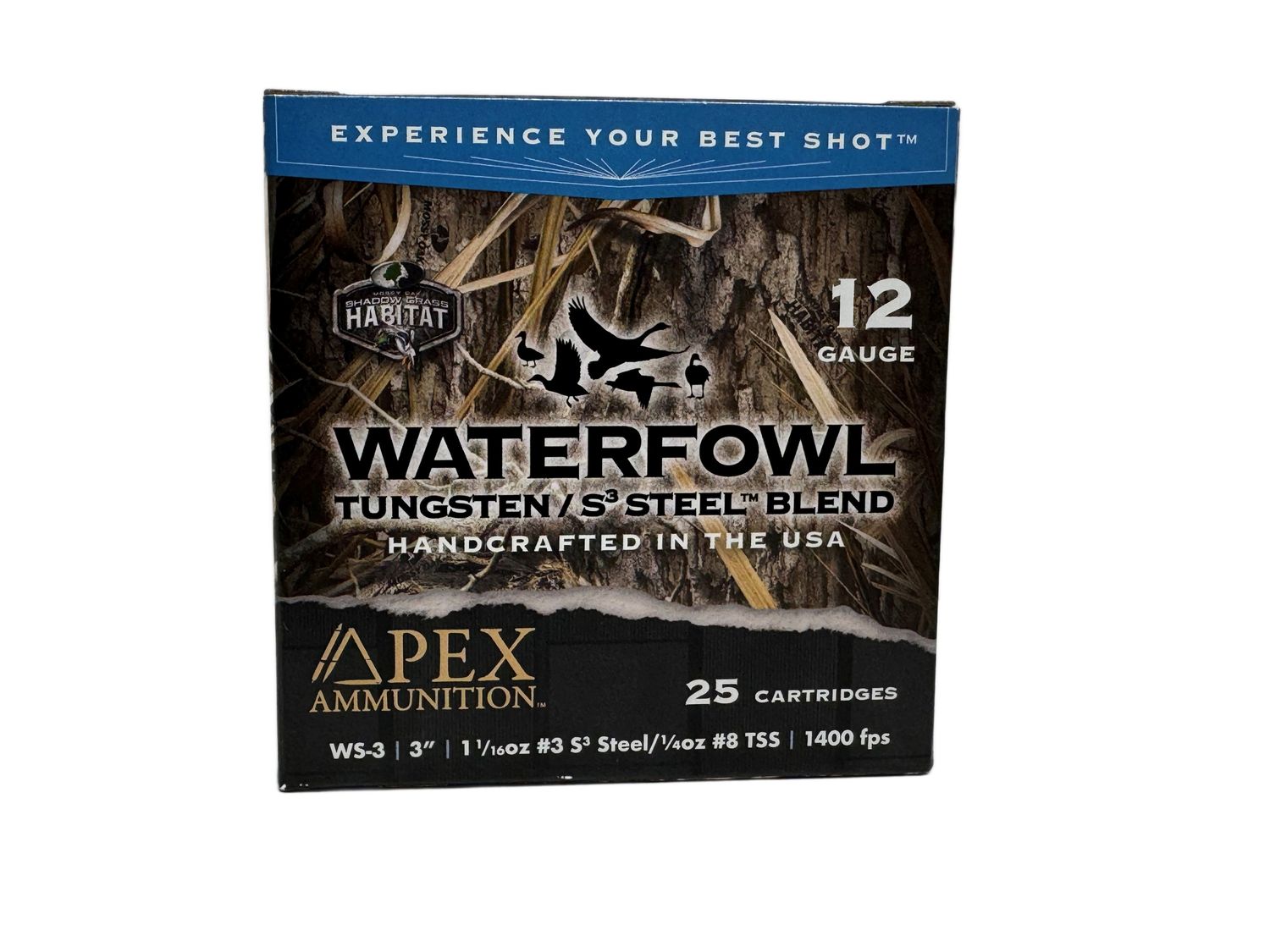 Apex Ammuntion Waterfowl Tungston/Steel Blend 12 Gauge 3" 1 1/16oz #3 Steel w/ 1/4oz #8 TSS (25 Rounds)