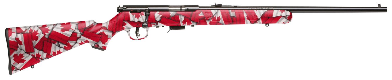 Savage Mark II F 22 LR 21" Barrel Canada Flag Camo Synthetic Stock Bolt-Action Rifle