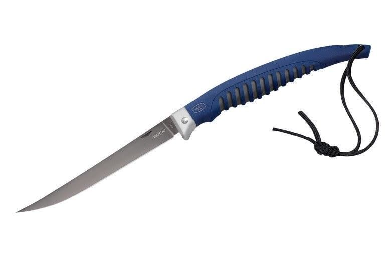 Buck Knives Silver Creek Folding Fillet 6.5 Buck Knives Silver Creek Folding Fillet 6.5" Blue Rubber Handle